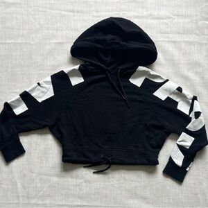 Black and White Ivy Park Cropped Hoodie